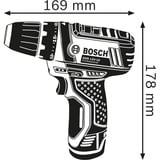 Bosch Professional Akku-Bohrschrauber GSR 12V-15 Professional, 12Volt blau/schwarz, 2x Li-Ionen Akku 2,0Ah, 25 Bits