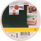Bosch Schleifblatt-Set Exzenter, Ø 125mm, K80 25 Stück, für Exzenterschleifer