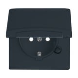 Busch-Jaeger Schutzkontakt-Steckdoseneinsatz Schuko IP44 mit erhöhtem Berührungsschutz, Unterputz anthrazit, Retail