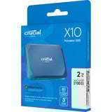 Crucial X10 Portable SSD 2 TB, Externe SSD blau, USB-C 3.2