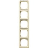 Gira Abdeckrahmen 5-fach mit Beschriftungsfeld glänzend weiß, Retail