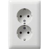 Gira GIRA Schuko-Doppelst.ds. rws-gl kompakt 078203, Steckdose weiß, Retail