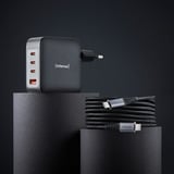 Intenso Power Adapter W140A3C GaN + C520C Kabel, Ladegerät schwarz, 140Watt