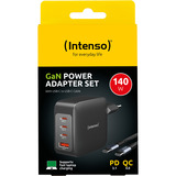 Intenso Power Adapter W140A3C GaN + C520C Kabel, Ladegerät schwarz, 140Watt