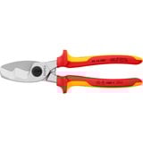 KNIPEX Kabelschere 95 16 200 , Schneid-Zange für Cu- und Al-Kabel, Doppelschneide, VDE