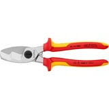 KNIPEX Kabelschere 95 16 200 , Schneid-Zange für Cu- und Al-Kabel, Doppelschneide, VDE