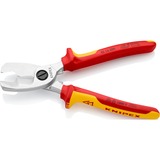 KNIPEX Kabelschere 95 16 200 , Schneid-Zange für Cu- und Al-Kabel, Doppelschneide, VDE