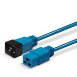 Lindy Netzverlängerungskabel C20 > C19, 1 Meter blau, für Kaltgerätekabel