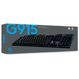Logitech G915 LIGHTSPEED, Gaming-Tastatur schwarz, DE-Layout, GL Linear