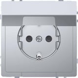 Merten Schutzkontakt-Steckdose mit Klappdeckel und erhöhtem Berührungsschutz, 16 Ampere, 250 Volt edelstahl, Retail
