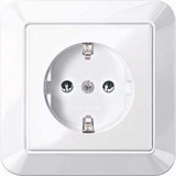 Merten Schutzkontakt-Steckdose mit voller Abdeckplatte, Unterputz, 16 Ampere, 250 Volt weiß (glänzend), Retail