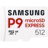 SAMSUNG P9 Express 512 GB microSDXC, Speicherkarte weiß, PCIe Gen3.0x1, NVMe 1.3, SD 7.1, UHS-I