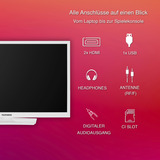 Telefunken XH24O550M-W, LED-Fernseher 60 cm (24 Zoll), weiß, WXGA (HD-ready), Triple Tuner, Mediaplayer