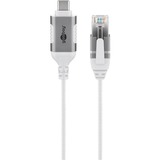goobay Ethernet-Adapterkabel USB-C 3.2 Gen2 > RJ-45, Slim weiß, 1 Meter