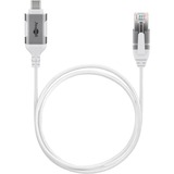 goobay Ethernet-Adapterkabel USB-C 3.2 Gen2 > RJ-45, Slim weiß, 1 Meter