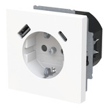 0 Schutzkontaktsteckdose mit USB Typ A und USB Typ C weiß, Retail