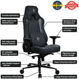 Arozzi Vernazza Supersoft Fabric, Gaming-Stuhl schwarz/grau, Black