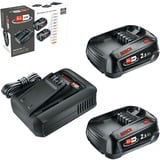 Bosch Heimwerken & Garten Akku Starter-Set 18V 2x 2,5Ah + Schnellladegerät AL 18V-44 schwarz, 2x Li-Ionen Akku 2,5Ah, POWER FOR ALL ALLIANCE