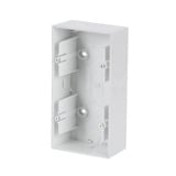 Busch-Jaeger Aufputz-Gehäuse zwei fach mit Doppelauslass schalter weiss weiß, Retail