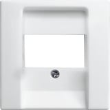 Busch-Jaeger Zentralscheibe alpinweiß für Telekommunikations-Anschlüsse Typ 2539-914, Zentralplatte weiß (glänzend), Retail