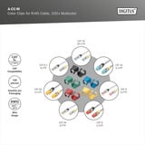 Digitus Farbclips für Patchkabel - Gemischt (je 20 Stück), Kabelclip mehrfarbig, 100 Stück