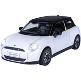 Jamara BMW Mini Cooper Diecast, Modellfahrzeug weiß, Maßstab 1:28, inkl. Knopfzellen, Rückzugmotor