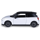 Jamara BMW Mini Cooper Diecast, Modellfahrzeug weiß, Maßstab 1:28, inkl. Knopfzellen, Rückzugmotor