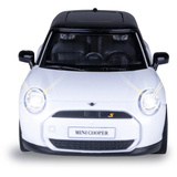Jamara BMW Mini Cooper Diecast, Modellfahrzeug weiß, Maßstab 1:28, inkl. Knopfzellen, Rückzugmotor