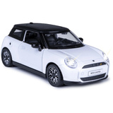 Jamara BMW Mini Cooper Diecast, Modellfahrzeug weiß, Maßstab 1:28, inkl. Knopfzellen, Rückzugmotor