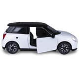 Jamara BMW Mini Cooper Diecast, Modellfahrzeug weiß, Maßstab 1:28, inkl. Knopfzellen, Rückzugmotor