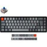 Keychron K6, Gaming-Tastatur schwarz/grau, DE-Layout, Gateron Blue, Hot-Swap, Aluminiumrahmen, RGB