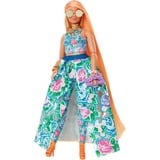 Mattel Barbie Extra Fancy Puppe im blauen Kleid mit Blumenmuster 