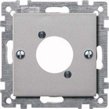 Merten Zentralplatte für Audio-Steckverbinder XLR-Rundsteckverbinder P-Flansch Buchse, Abdeckung aluminium, Retail