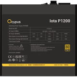 Ocypus Iota P1200 Black, PC-Netzteil schwarz, 1x 12-Pin High Power GPU, 3x PCIe, Kabelmanagement, 1200 Watt