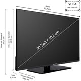 Telefunken XF40N750M, LED-Fernseher 102 cm (40 Zoll), schwarz, FullHD, Triple Tuner, Mediaplayer