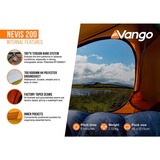 Vango Tunnelzelt Nevis 200 grün/orange, mit Vorraum für Gepäck, Modell 2024
