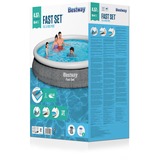 Bestway Fast Set Aufstellpool-Set, Ø 457cm x 84cm, Schwimmbad schiefer, mit Filterpumpe