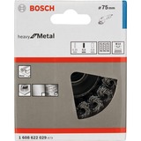 Bosch Topfbürste Heavy for Metal, Ø 75mm, gezopft 0,5mm Stahldraht, M14, für Winkelschleifer