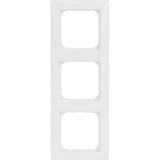 Busch-Jaeger Rahmen dreifach, Kunststoff, glänzend, Unterputzmontage, Schutzart IP20, 81 x 223 x 12 mm weiß (glänzend), Retail
