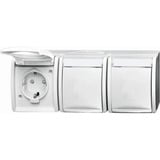 Busch-Jaeger Steckdose 2300/3 Einbau Aufputz weiß, Retail