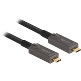 DeLOCK Aktives Optisches USB-C 4K Video + Daten + PD Kabel schwarz, 15 Meter, PD 60 Watt