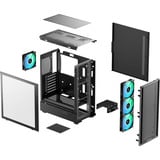 DeepCool CC550 4F, Tower-Gehäuse schwarz, Tempered Glass 