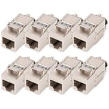 Digitus Keystone-Modul Cat. 8.1, geschirmt, 8 Stück silber, werkzeugfreier Montageanschluss