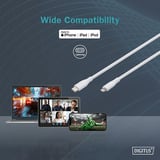 Digitus USB 2.0 Silikon-Kabel USB-C > Lightning, MFI zertifiziert weiß, 2 Meter, PD 2.0, Laden mit bis zu 60 Watt