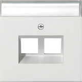 Gira Abdeckung mit 30 Grad Schrägauslass und Beschriftungsfeld für Tragring Modular Jack 2fach weiß, Retail