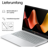 HP OmniBook 3 16-bu0055ngx, Notebook silber, Intel® Core™ Ultra 5 225U, Intel® Graphics, 24 GB DDR5, 512 GB (512 GB SSD), Windows 11 Home