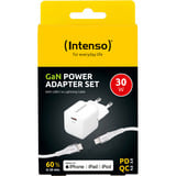 Intenso Power Adapter W30C GaN + C315L Lightning Kabel, Ladegerät weiß, 30 Watt