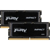 Kingston FURY SO-DIMM 32 GB DDR5-4800 Kit, Arbeitsspeicher schwarz, KF548S38IBK2-32, Impact, XMP