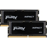 Kingston SO-DIMM 32 GB DDR5-4800 Kit, Arbeitsspeicher schwarz, KF548S38IBK2-32, Impact, XMP