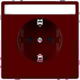 Merten Schutzkontakt-Steckdose mit Schriftfeld rot, Retail